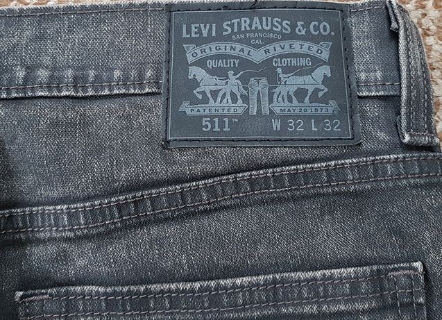 Levi's 511 джинсы slim fit серые оригинал w32 l32