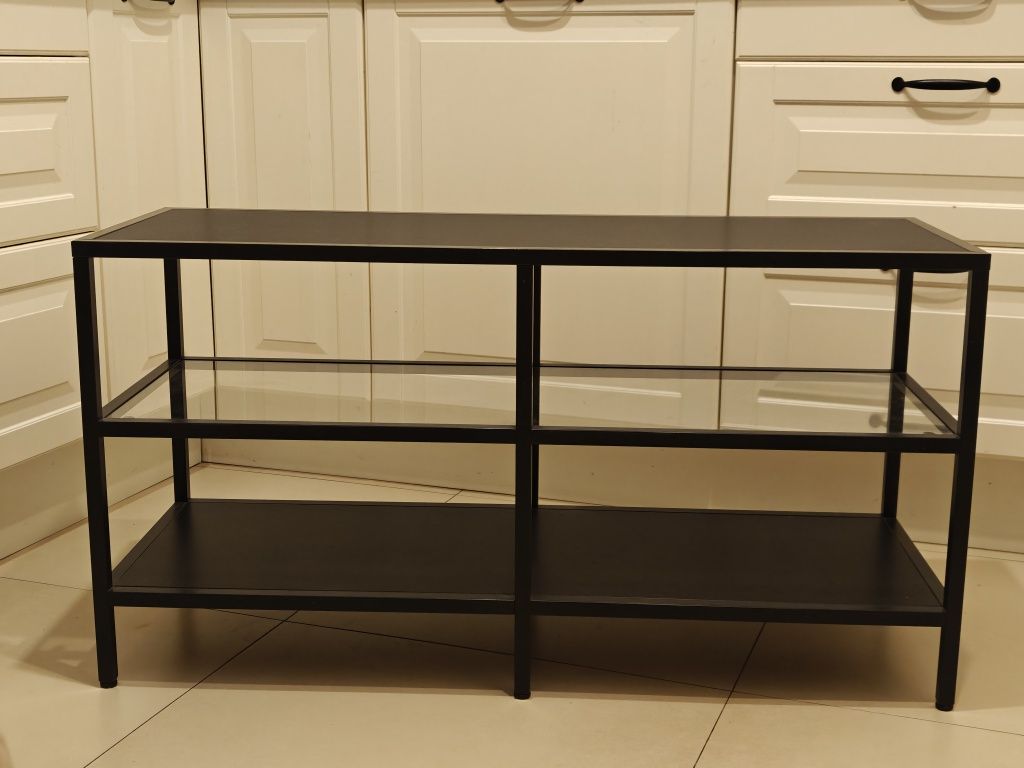 IKEA VITTSJO szafka pod TV czarny / brąz 100x36x53 cm