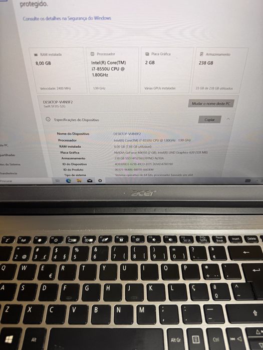 Portatil Acer I7