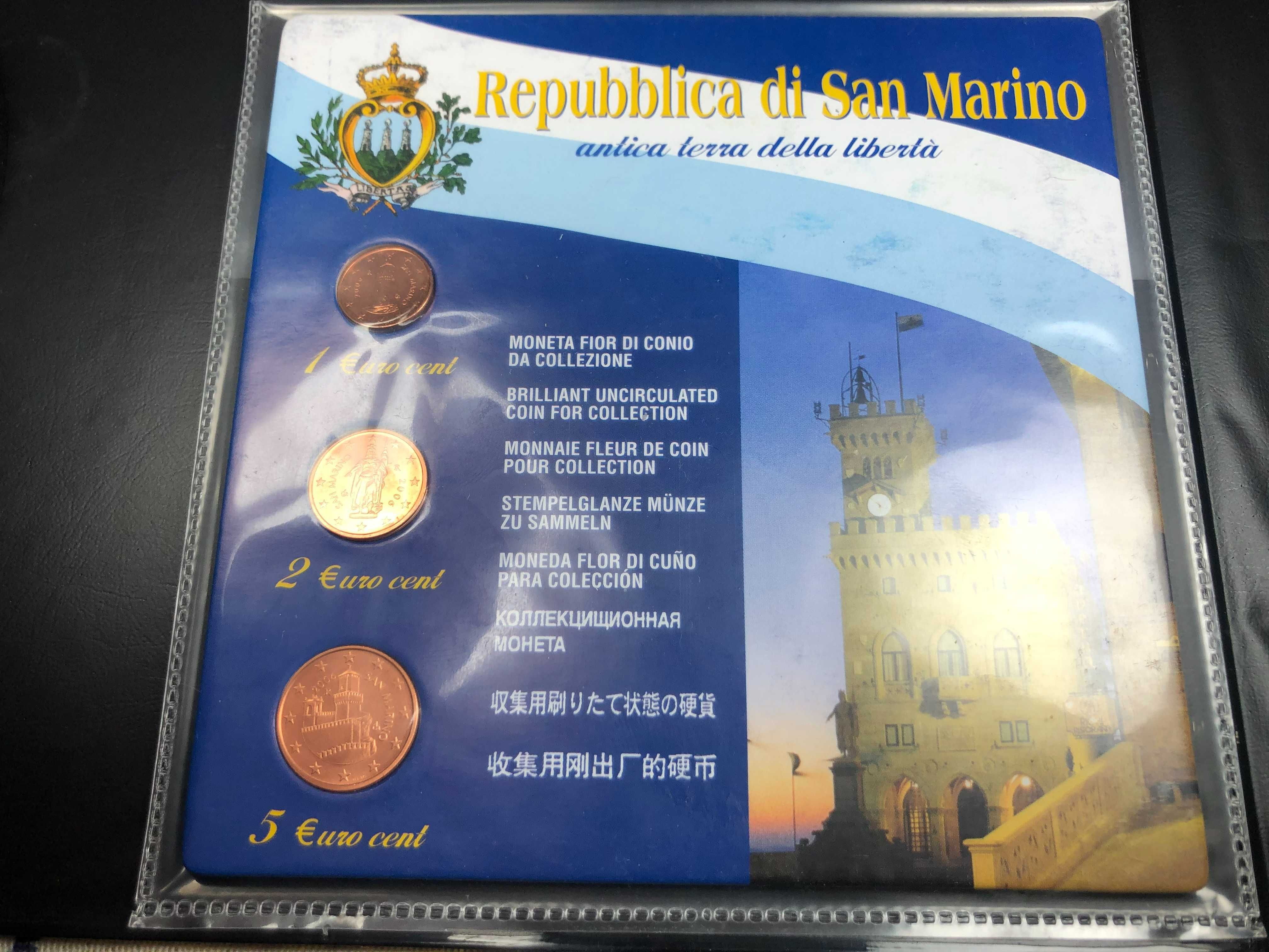 2006 - Set Anual Centimos San Marino com livro e carteira protetora