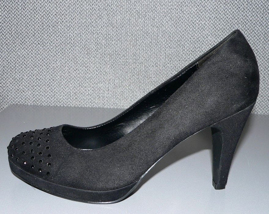 Graceland czółenka czarne buty kryształki 39 platforma wesele
