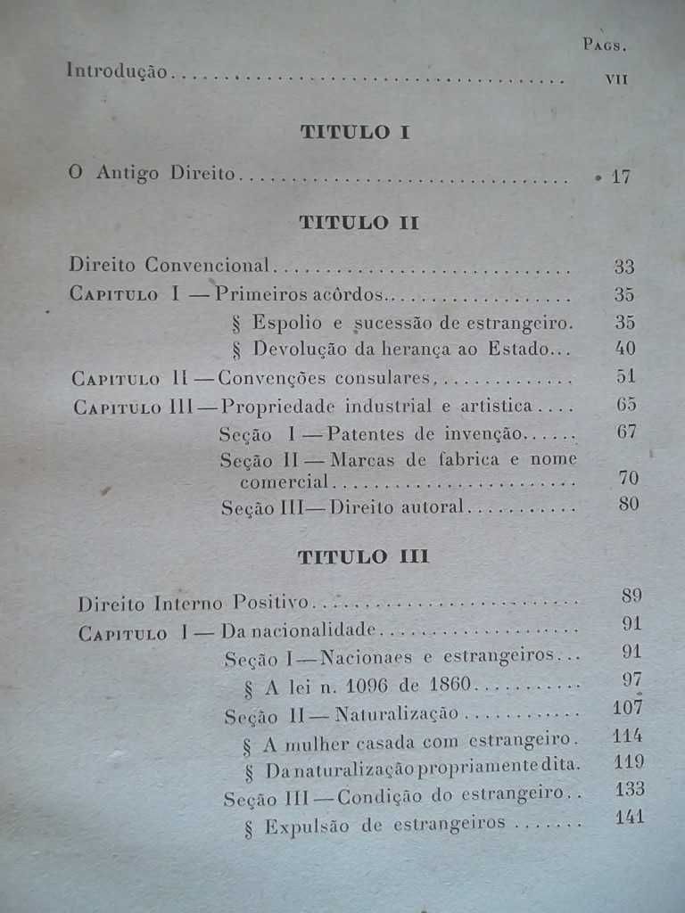 Direito do Estrangeiro no Brazil - Livro com mais de 100 anos