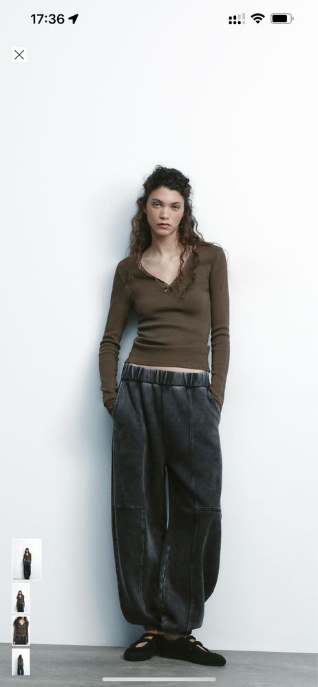 Нова колекція Zara, трикотажна кофтинка з мереживом