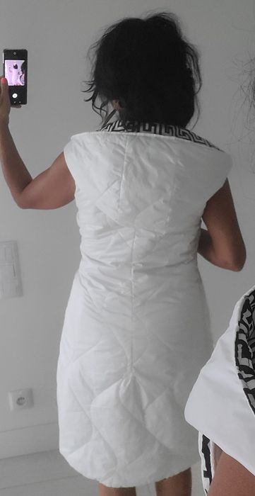 Kamizelka bezrękawnik grecki wzór dwustronna Kieszenie pikowana