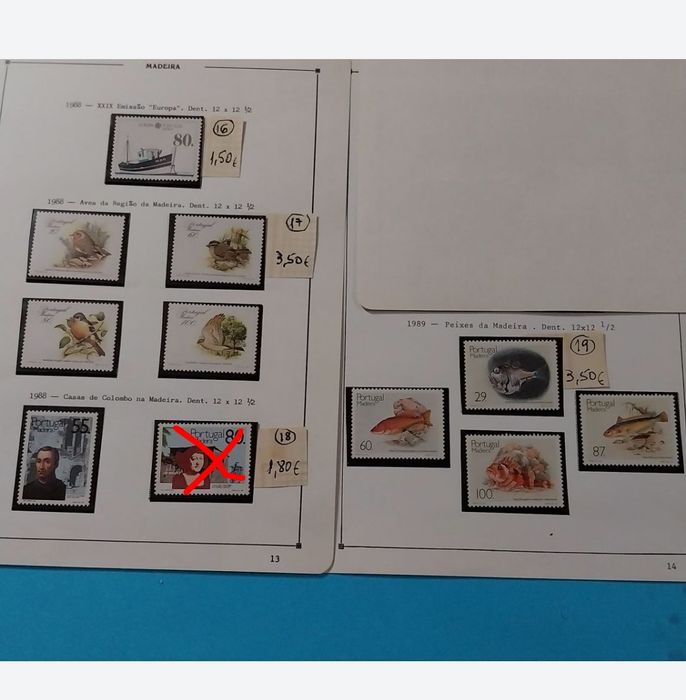 Selos da Madeira-Novos c/Goma.1981 a 1997 -Ref.12/03