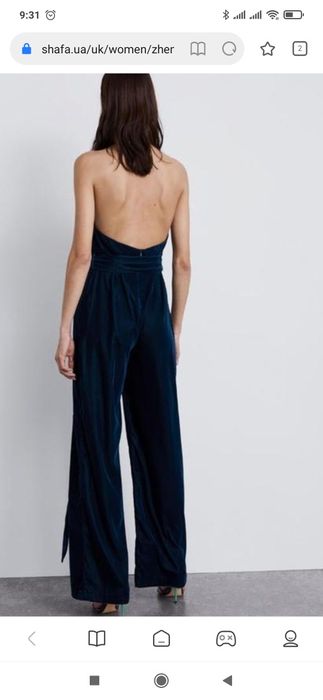 Новый роскошный брючный комбинезон с широкими штанами палаццо zara