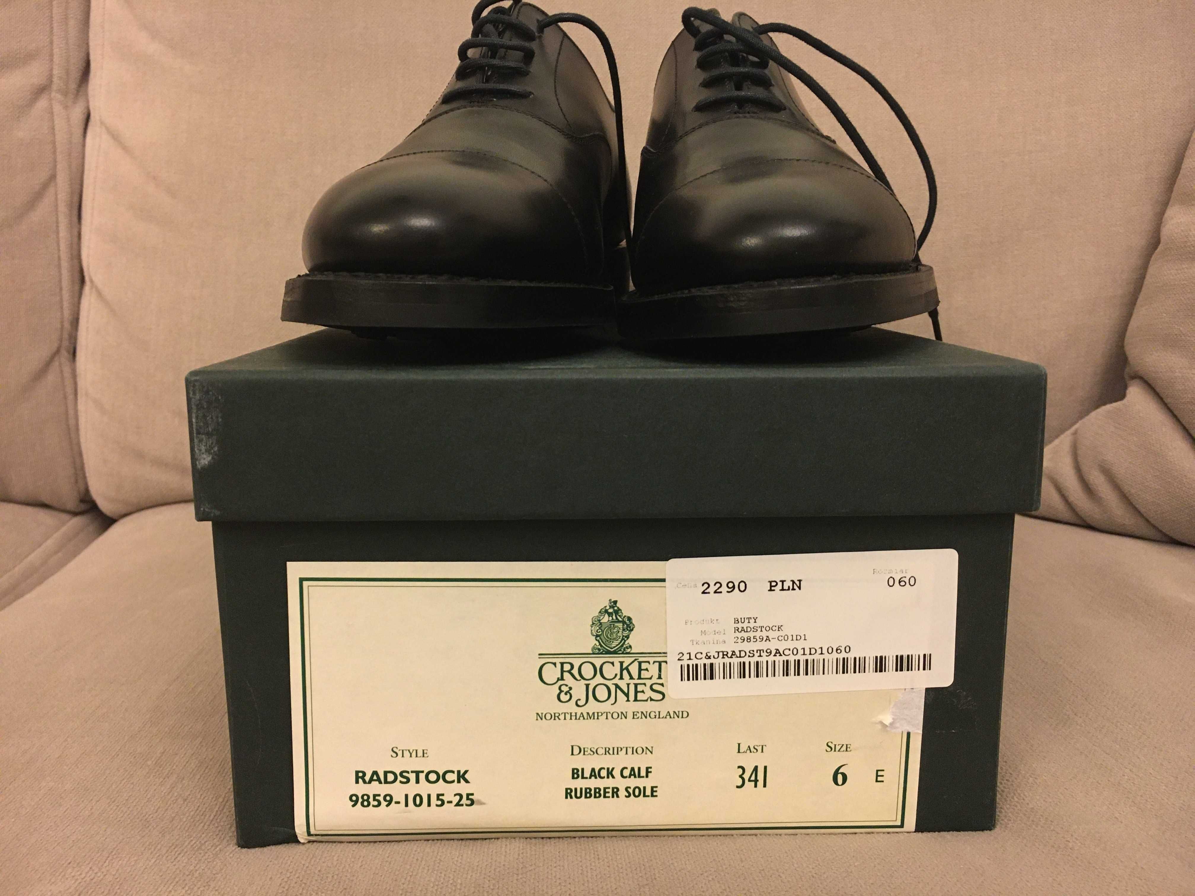 Nowe luksusowe wizytowe buty męskie Crockett & Jones typu oxford