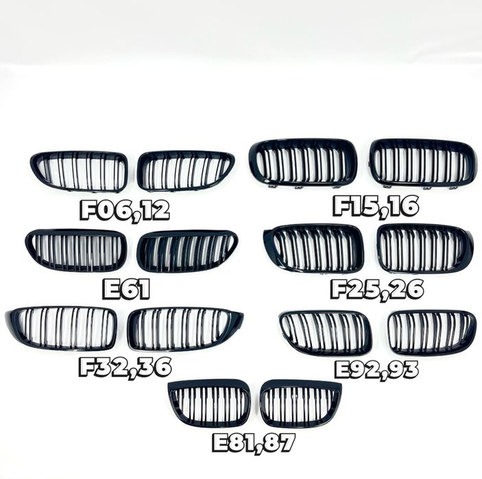 Решітки bmw ноздрі e39, e46, e53, e60, e70, e90, f10, f30