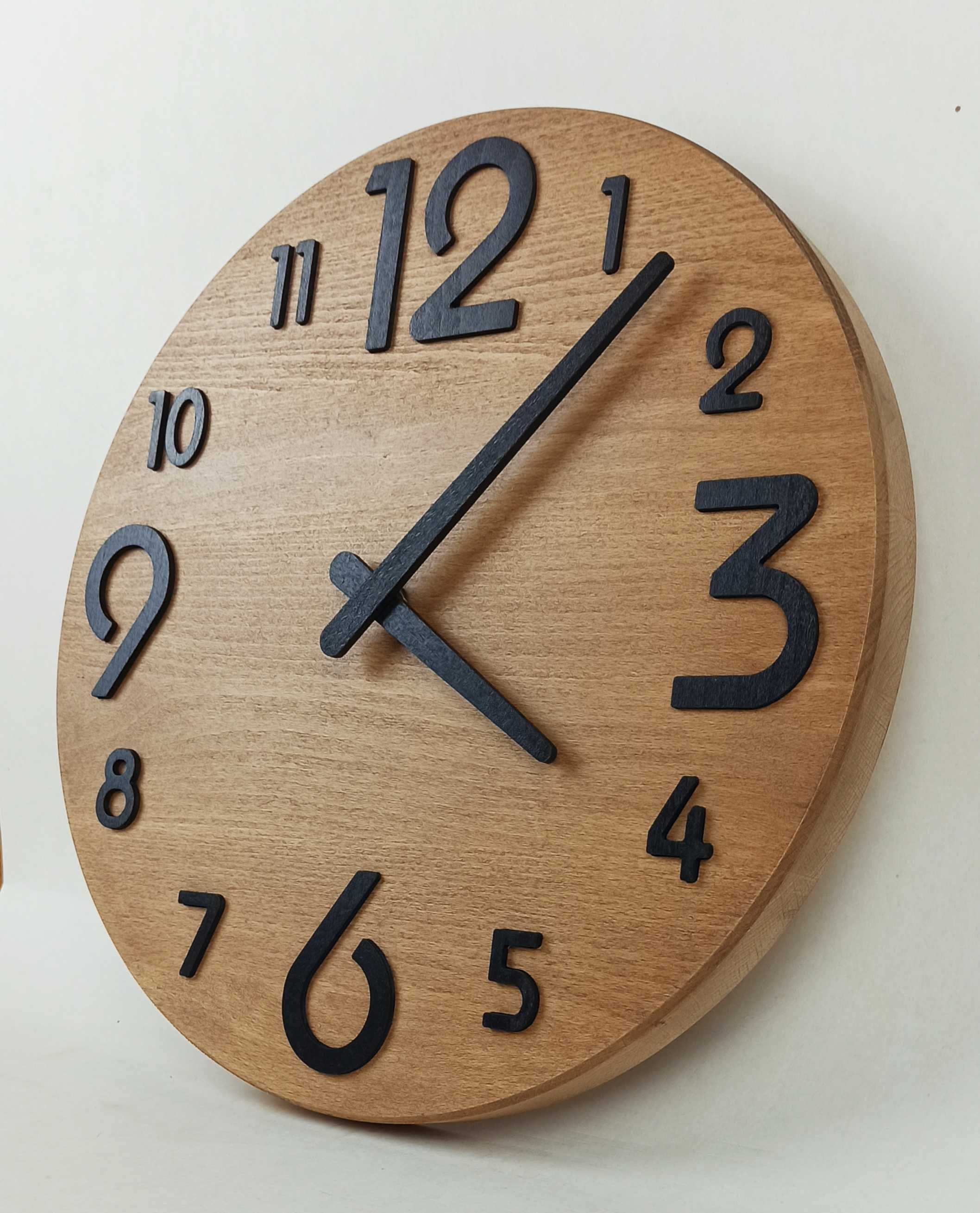 Настінний годинник з натурального дерева, серії "wooden" Круглий 31см