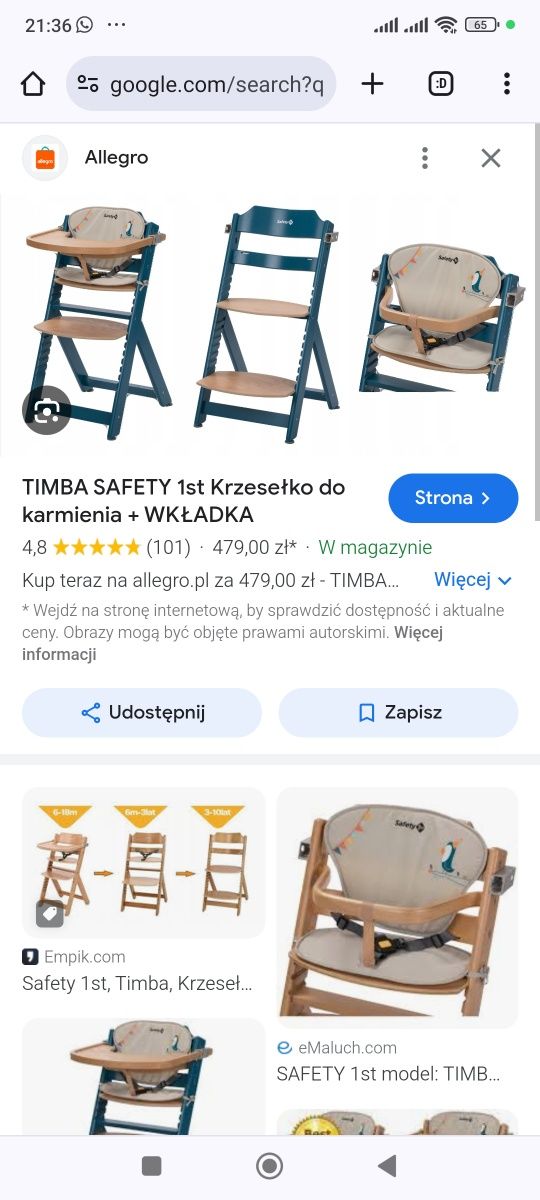 Timba Safety 1st krzesełko do karmienia do stołu dla dziecka