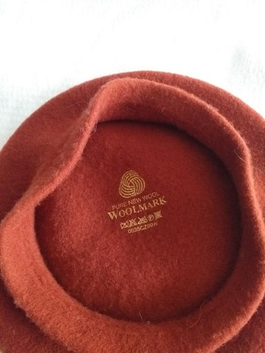 Woolmark beret damski jasny brąz młodzieżowy