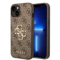 Guess Etui Ochronne do Iphone 15 Plus 6.7" Brązowe z Metalowym Logo 4G