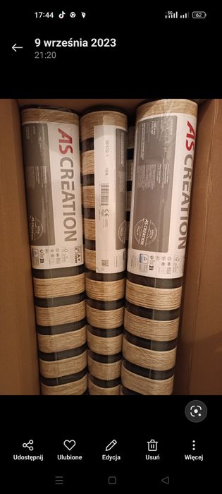 Nowa tapeta  scienna na fizelinie 3 rolki-imitacja Lameli 3D