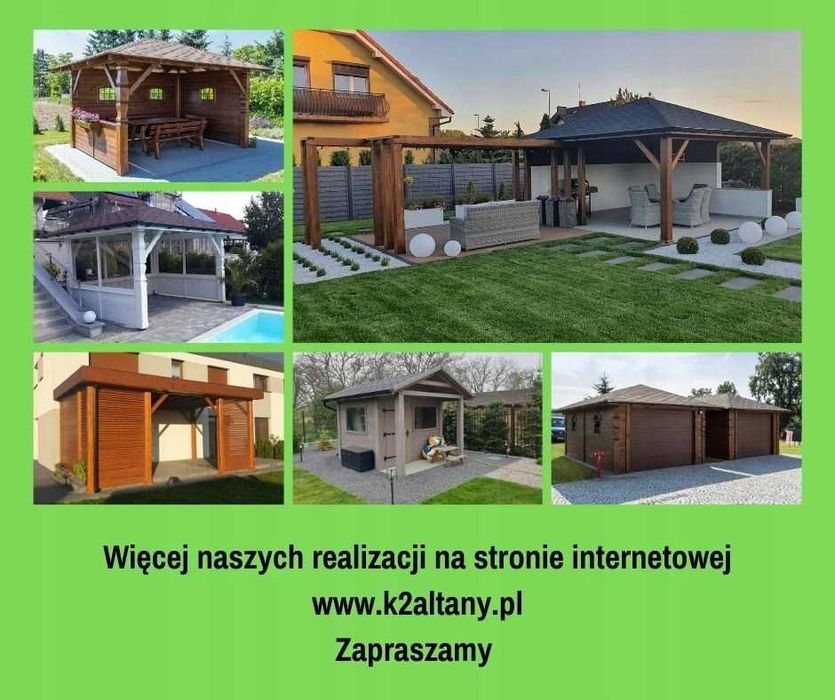 Altana kwadratowa 4,5x 4,5 m / Drewno KVH / Montaż w cenie