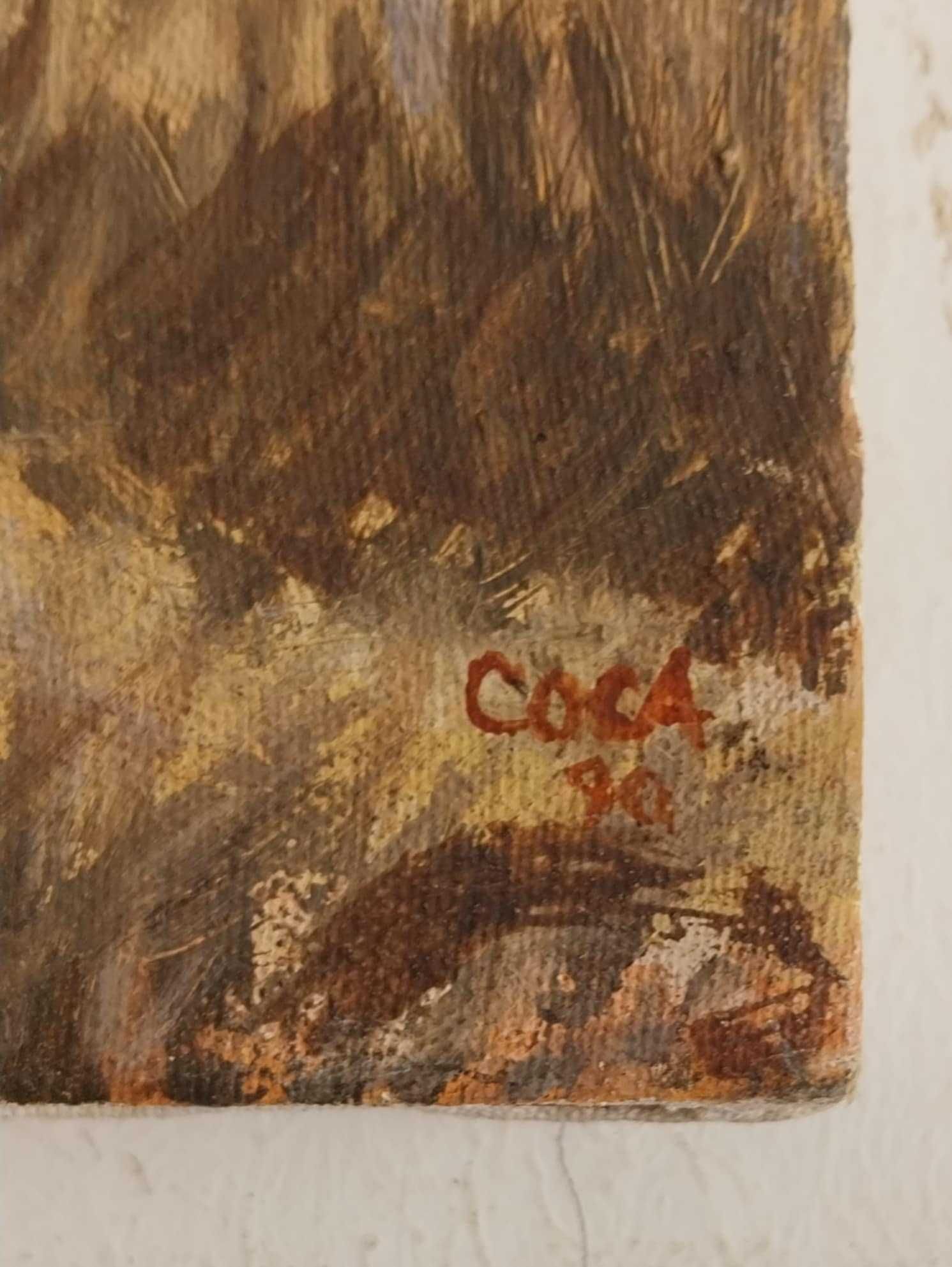 Óleo sobre Tela 33 x 24 "Paisagem Alentejana?" Assinado "Coca80"