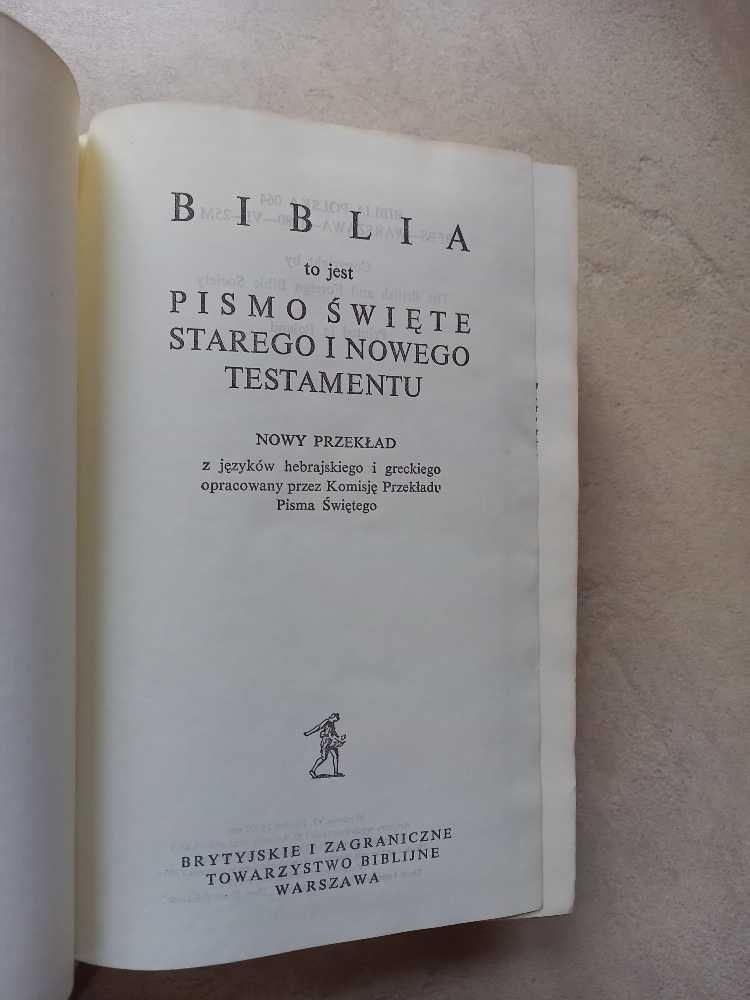 Pismo Świete Biblia Warszawska wydanie 1980r. -średni format