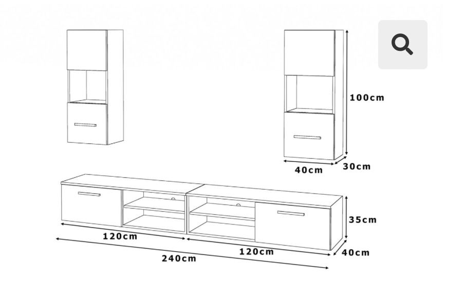 Meblościanka szafka do salonu do pokoju komoda