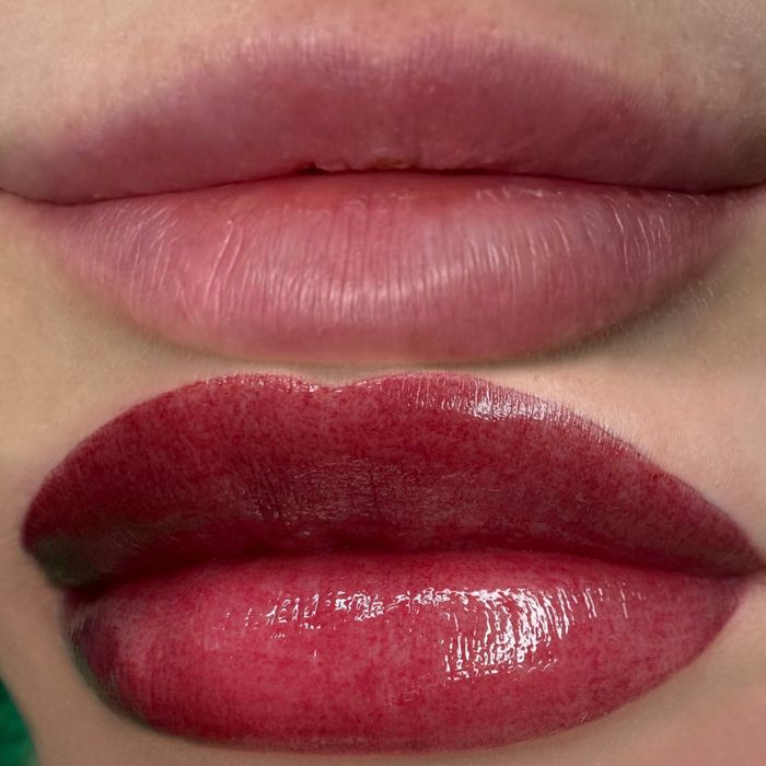 Перманентный макияж бровей губ стрелка с растушевкой татуаж