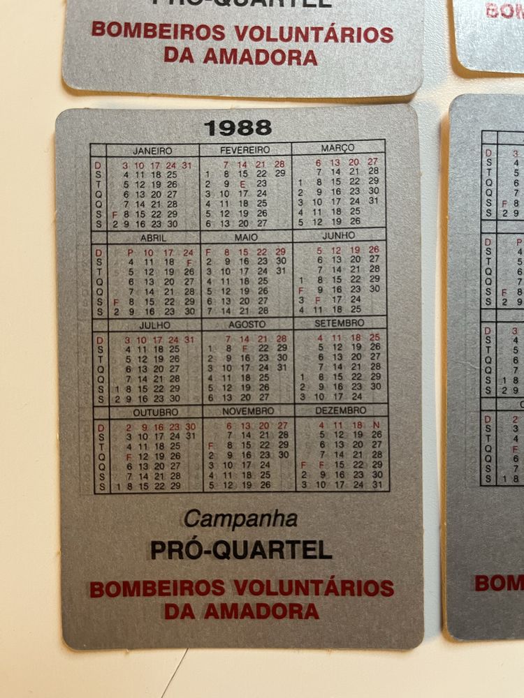 Coleção completa 16 Calendarios bombeios Amadora