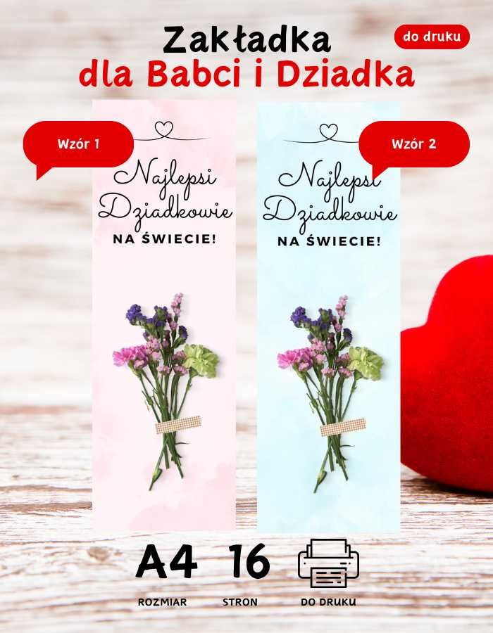 Zakładka do książki dla Babci i Dziadka do druku A4 PDF