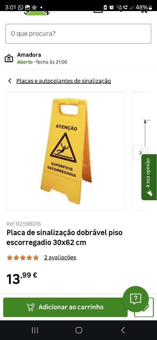 Sinalizadores para piso escorregadio