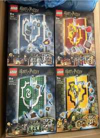 LEGO Harry Potter 76409, 76410, 76411, 76412 zestaw flagi
