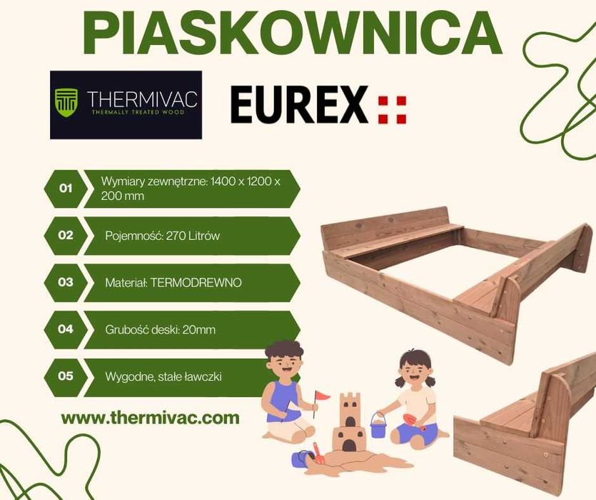 Piaskownica 1400 x 1200 x 200 mm
