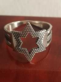 Кольцо серебряное звездочка