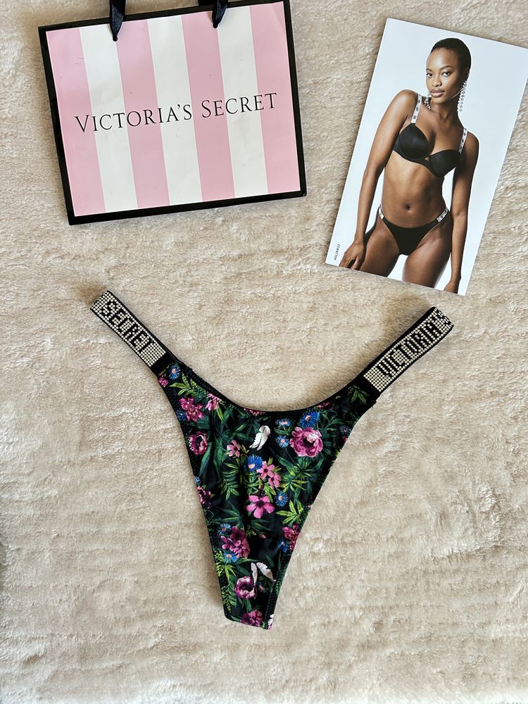 Victoria’s Secret nowe majtki M stringi shine strap oryginalne metka