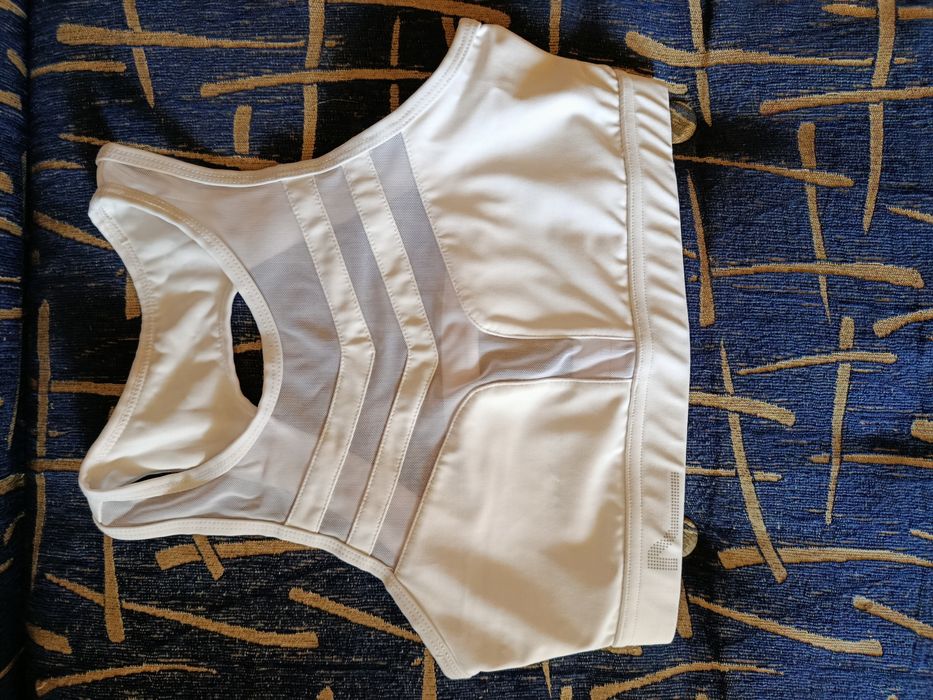 Женский белый топ  с прозрачными вставками размер S