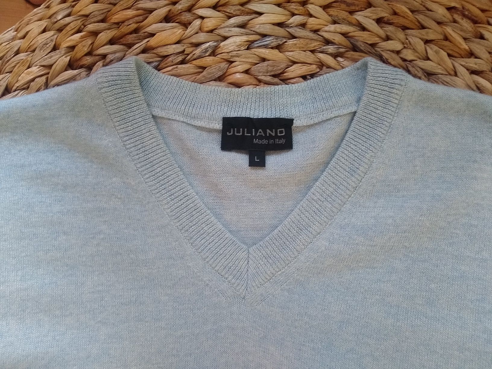 Juliano, Made in Italy, Elegancki męski sweter, 50% Merino