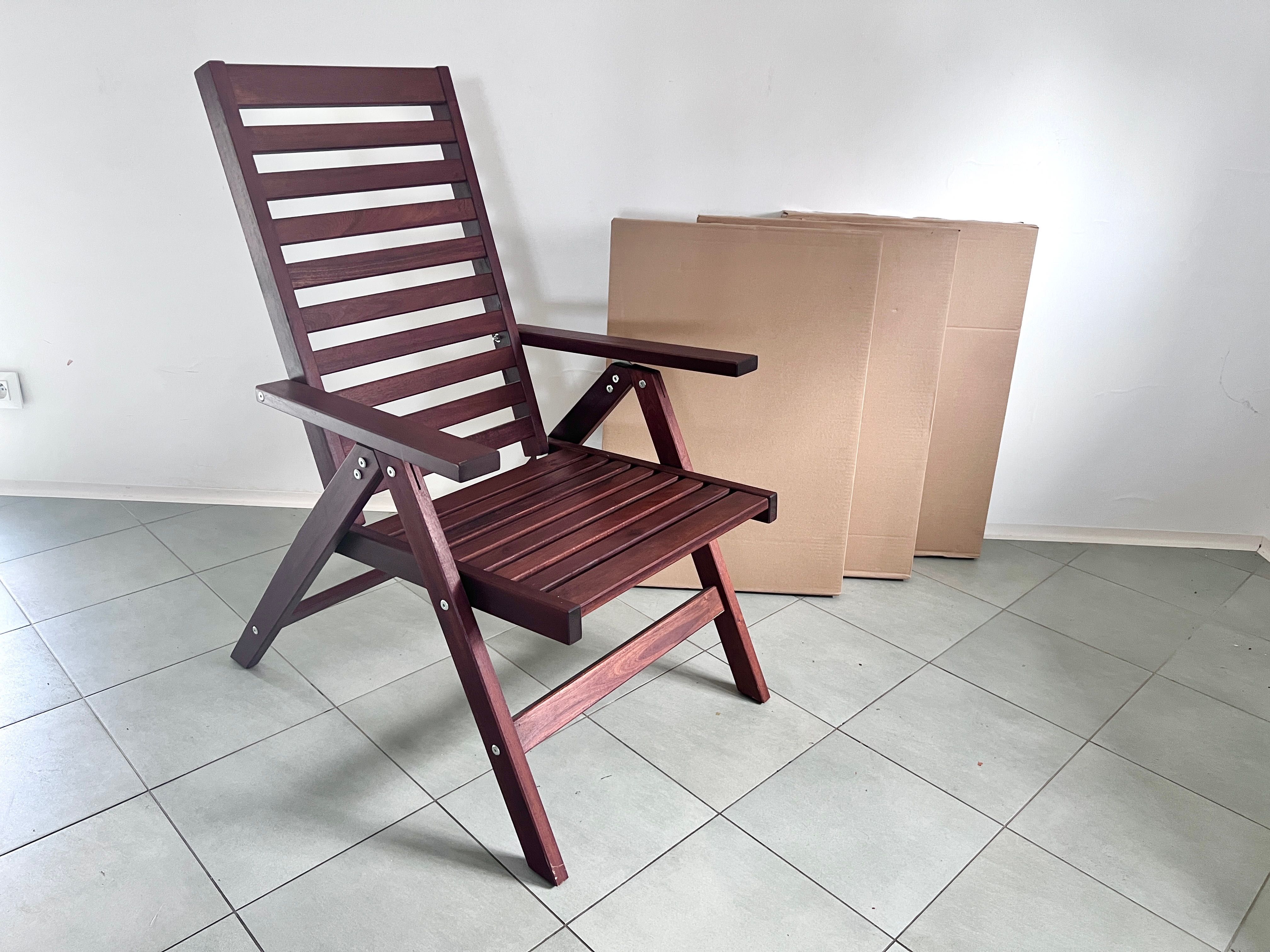 Zestaw 4szt krzeseł Ikea Applaro rozkładane oparcie ogrodowe duże nowe