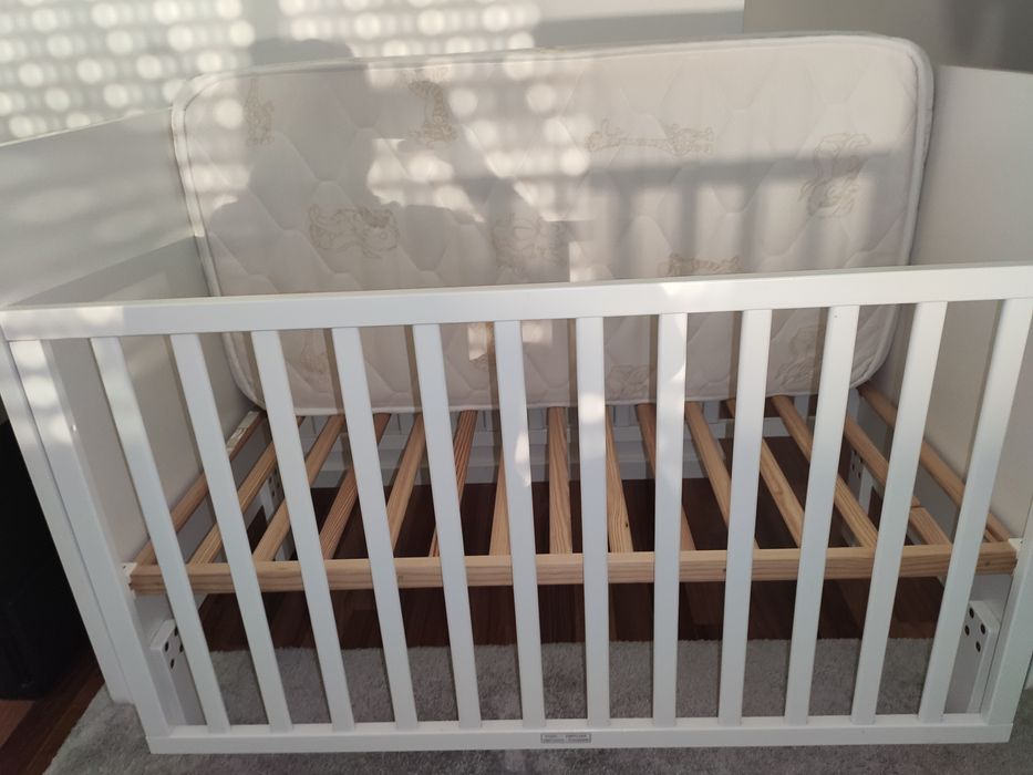 Berço cama Trama série Musa branco mate com colchão [Baixa de Preço]