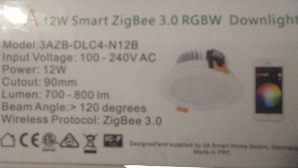 Wpuszczane światło sufitowe na smarta