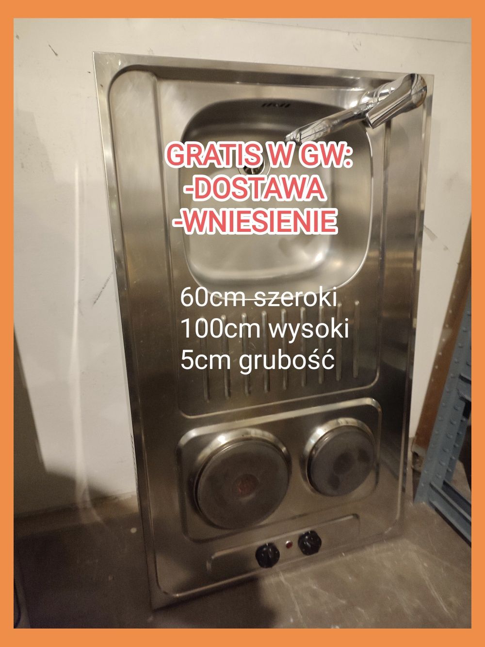 Zlewozmywak z kuchenką elektryczną i kranem. Gratis DOSTAWA w Gorzowie