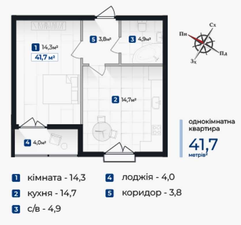 Однокімнатна в ЖК Козацький на здачі!