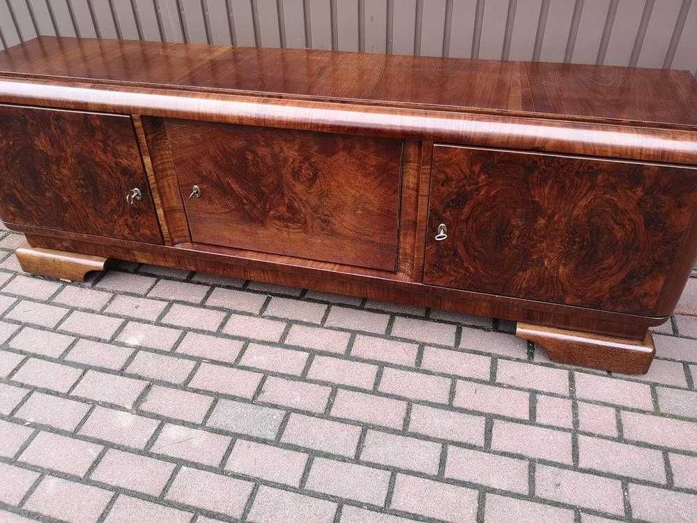 Komoda ART-DECO Solidna 200 Orzech RTV Niska Stara Antyk Po Renowacji.