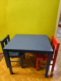 IKEA zestaw stolik dziecięcy + 2 krzesła Kritter