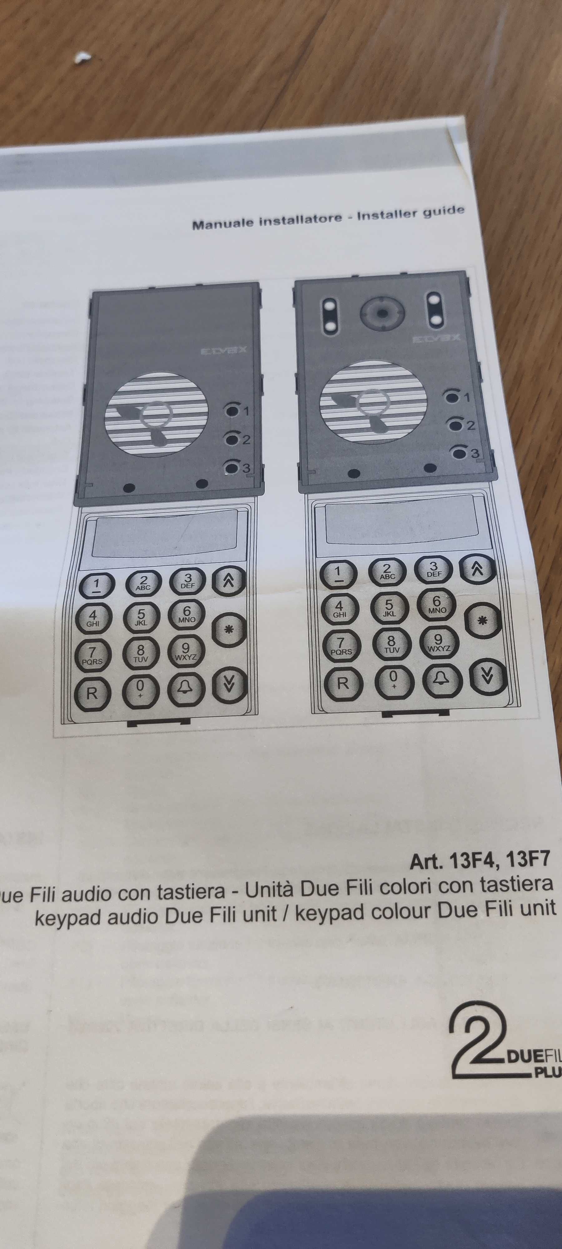 Elvox Art.13F7 porteiro teclado camara coluna novo