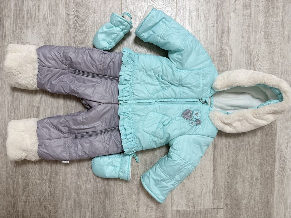 Дитячий утеплений зимовий комбінезон, розмір 80