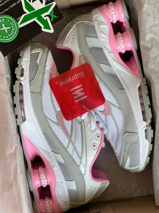 АКЦІЯ! Кросівки Nike Shox Ride 2 SP x Supreme White/Grey /Pink | 37-40