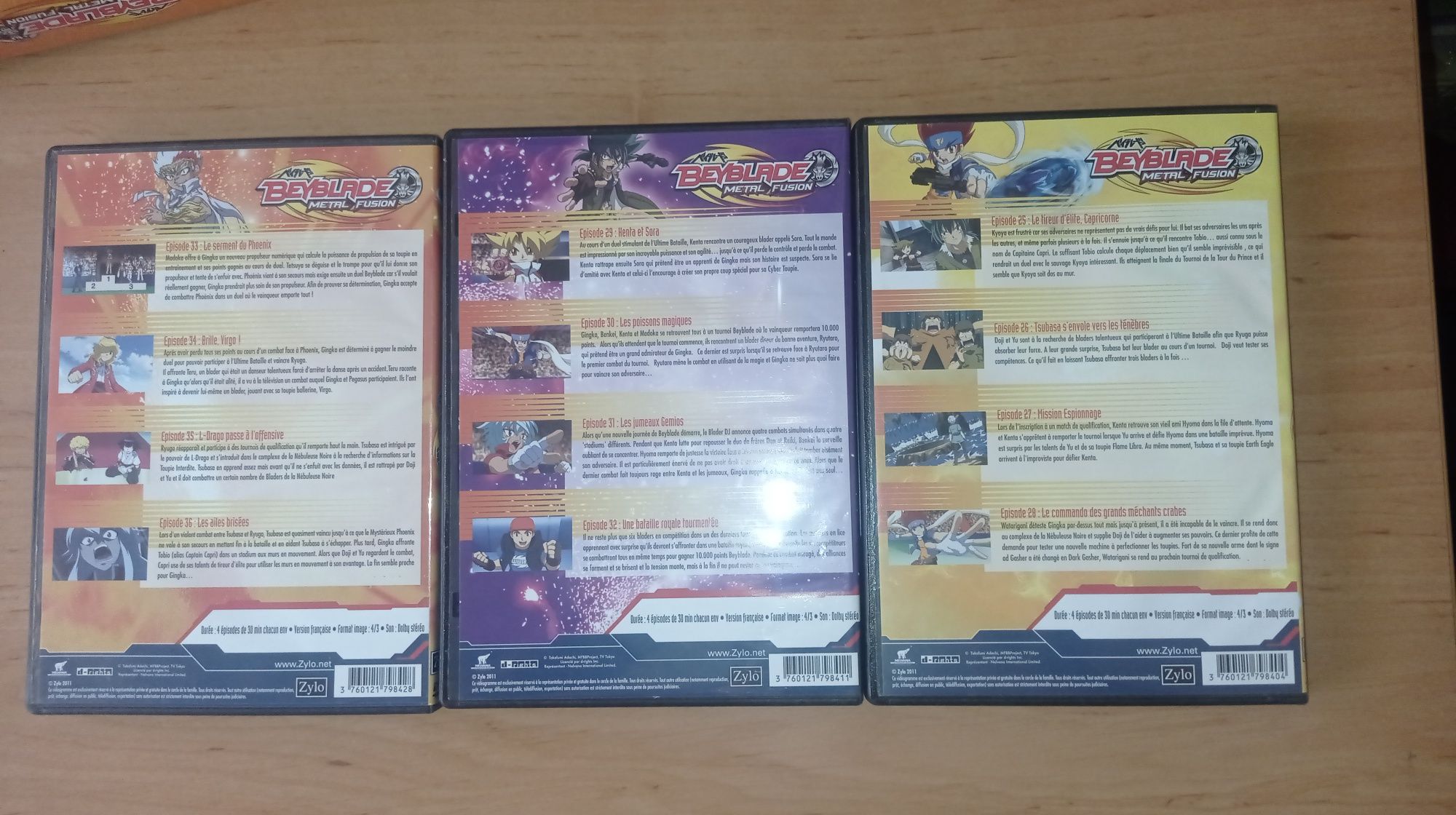 Conjunto 3 DVD Beyblade Metal Fusion