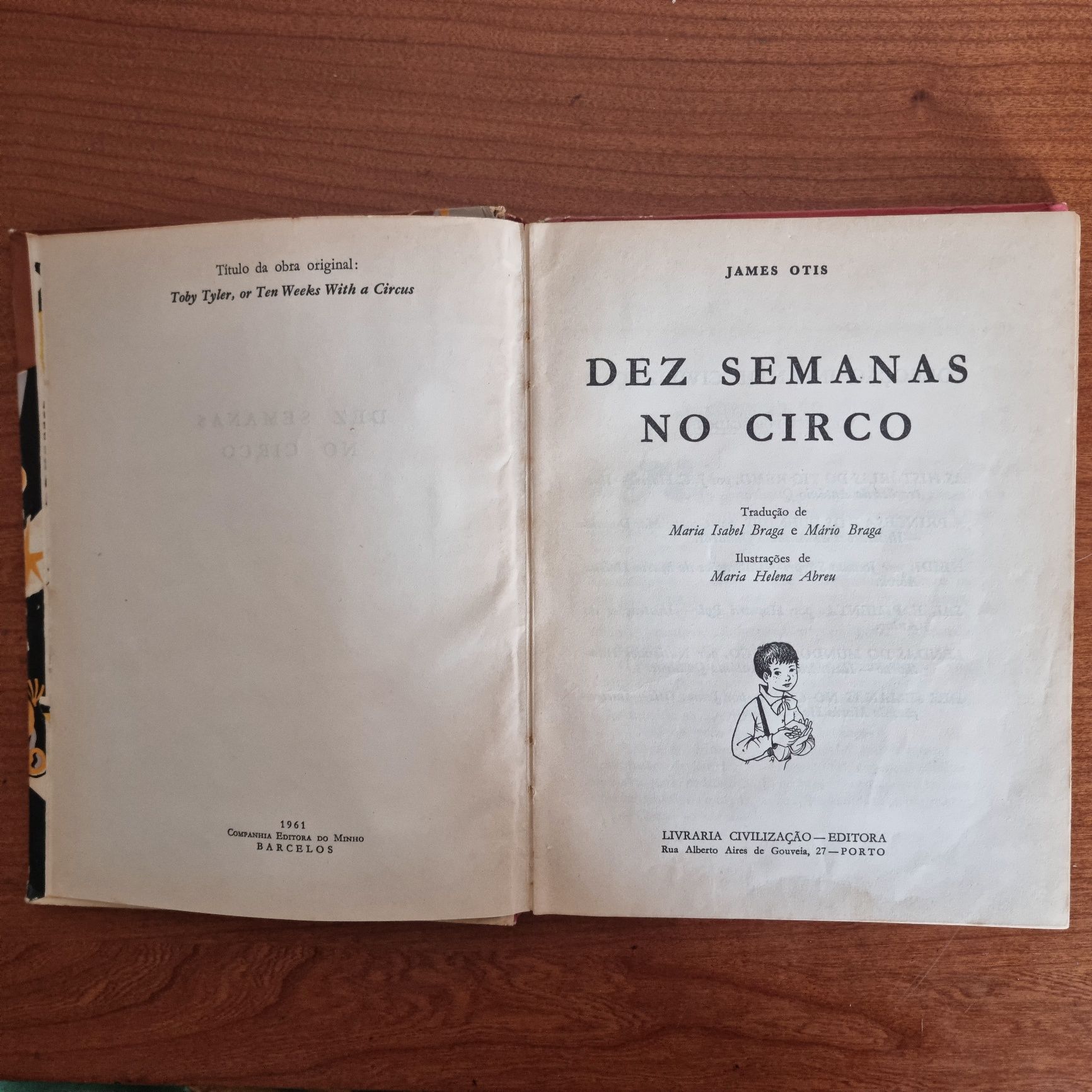 10 semanas no circo. James Otis. 1.ª Edição Portuguesa. RARO