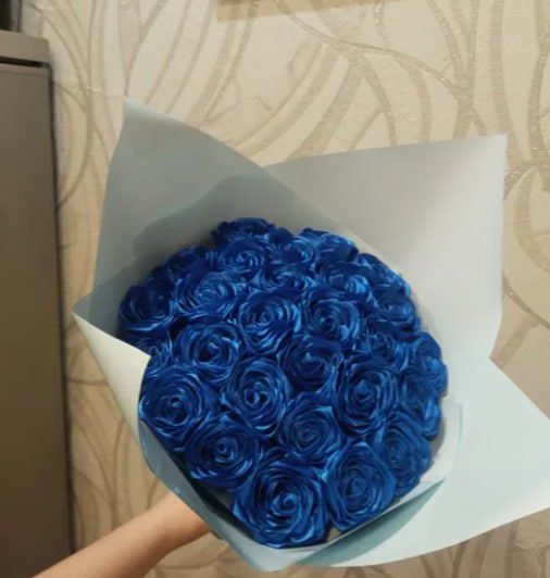 Голубые Розы Атластные Розы Атластные Подарок Девушке Подарок Девушке