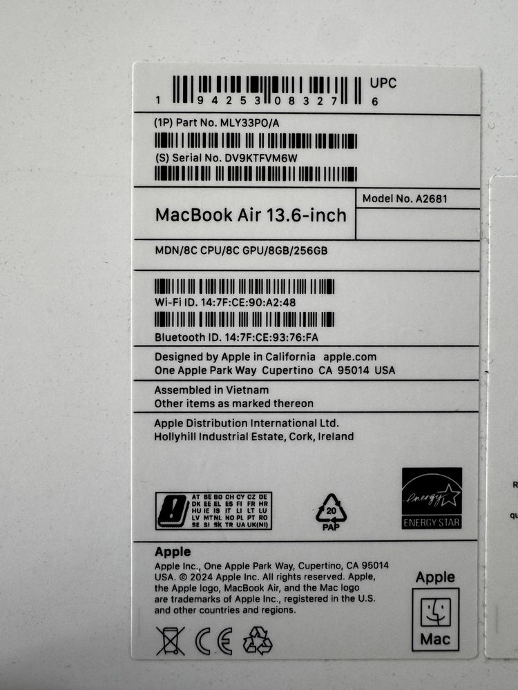 Laptop MacBook AIR M2 8gb/256gb idealny na gwarancji