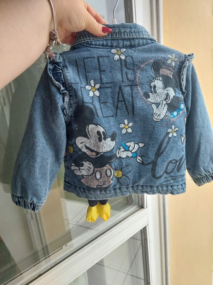 Ocieplana kurtka jeansowa dla dziewczynki micky r. 98
