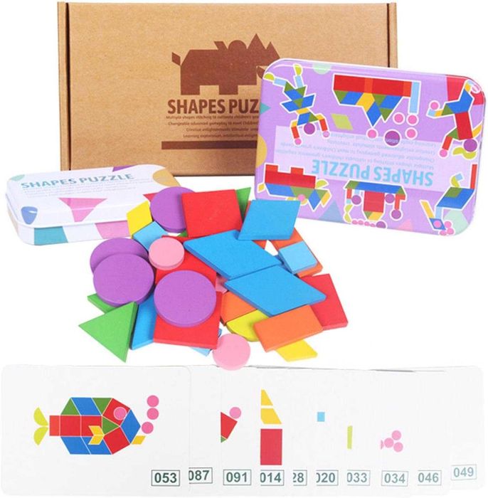 Дерев'яна мозаїка для дітей Монтессорі - танграм Shapes Puzzle
