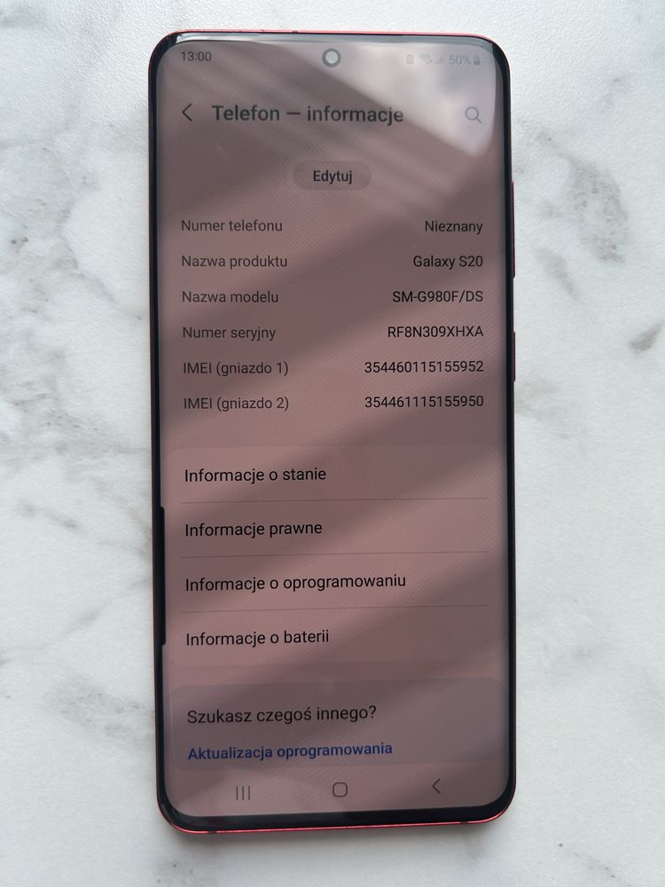 Samsung Galaxy S20 8/128 GB Dual czerwony w stanie idealnym