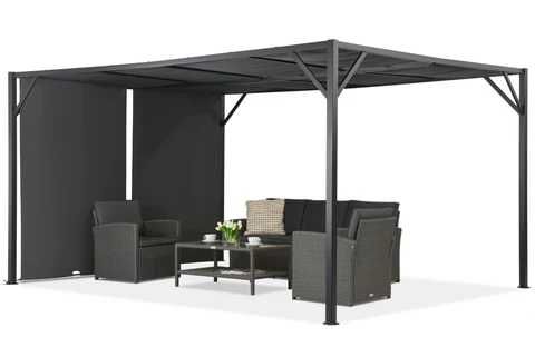 OKAZJA! Pergola tarasowa metalowa 3 x 4m antracytowa