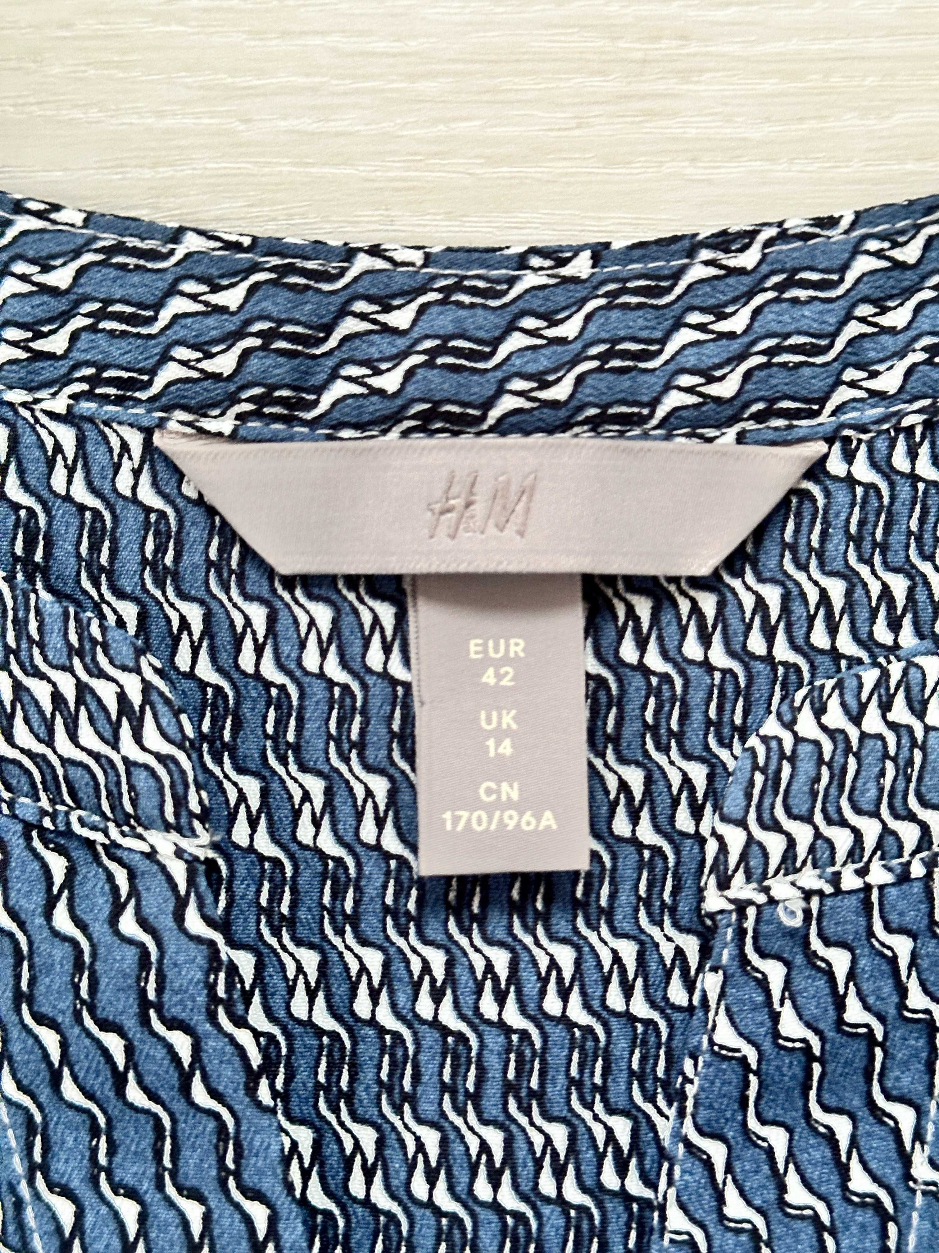 jak nowa 1x ubrana bluzka H&M geometryczny nadruk wzorek roz 42